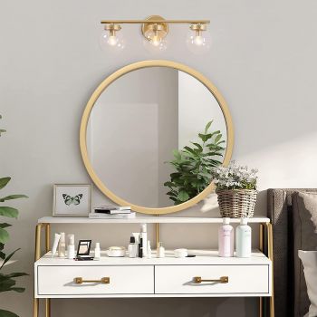 Beauty Salon Gold Round Wall Metal Frame Makeup Mirror
